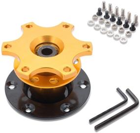 img 4 attached to MASO Universal Quick Release Snap Off Steering Wheel Boss Hub Race/Rally/Motorsport (Gold)