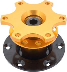 img 2 attached to MASO Universal Quick Release Snap Off Steering Wheel Boss Hub Race/Rally/Motorsport (Gold)