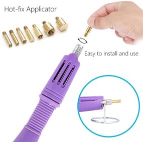 img 2 attached to 💎 7-in-1 Hotfix Applicator Rhinestone Wand Tool Kit with 7 Tips, 2 Pencils, and Tweezers - Perfect for Applying Hot Fix Rhinestones