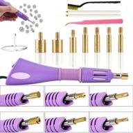 💎 7-in-1 hotfix applicator rhinestone wand tool kit with 7 tips, 2 pencils, and tweezers - perfect for applying hot fix rhinestones logo