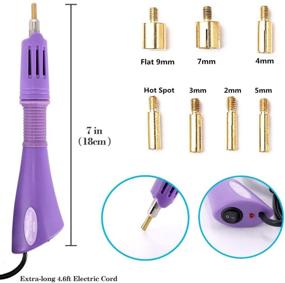 img 3 attached to 💎 7-in-1 Hotfix Applicator Rhinestone Wand Tool Kit with 7 Tips, 2 Pencils, and Tweezers - Perfect for Applying Hot Fix Rhinestones