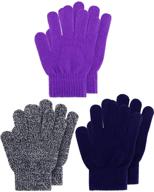 gloves fingers knitted mitten winter girls' accessories in cold weather logo