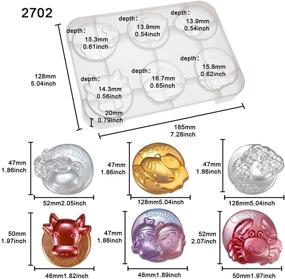 img 2 attached to 🌙 Versatile Zodiac Silicone Molds: Create Stunning Resin Charm Cabochons with Epoxy, Concrete, Plaster, Soap, and More! 12-cavity Design, Diameter 1.5-2.4inch