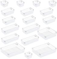 🗄️ 18-piece plastic drawer organizer set for bathroom, vanity, makeup, jewellery, kitchen utensils, office - versatile storage bins in 5 sizes логотип