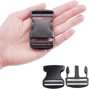 img 4 attached to 🔒 RJ-Sport 4 Pack: Heavy Duty Side Release Buckles for Webbing Belts with Dual Adjustable Feature - No Sewing Required!