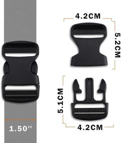 img 3 attached to 🔒 RJ-Sport 4 Pack: Heavy Duty Side Release Buckles for Webbing Belts with Dual Adjustable Feature - No Sewing Required!