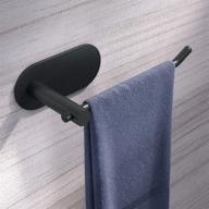 🖐️ vaehold hand towel holder: wall mounted black towel rack - no drilling self adhesive hanger - sus 304 stainless steel brushed finish for bathroom or kitchen logo