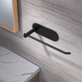 img 2 attached to 🖐️ VAEHOLD Hand Towel Holder: Wall Mounted Black Towel Rack - No Drilling Self Adhesive Hanger - SUS 304 Stainless Steel Brushed Finish for Bathroom or Kitchen