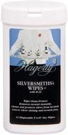 hagerty silversmiths' wipes - 5x10 inches, 12 disposable wipes - white logo