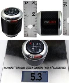 img 2 attached to 🔥 Premium ICBEAMER Silver Aluminum & Real Carbon Fiber Shift Knob - Manual Stick Sifter for 5 6 Speed Patterns