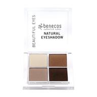 🌿 organic vegan eyeshadow palette: benecos natural quattro, matte/shimmer in creamy beige to brown - long-lasting eye shadow makeup (coffee & cream) logo