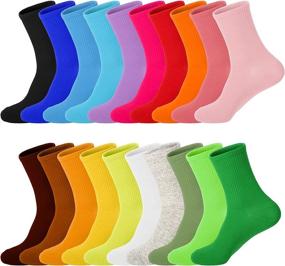 img 4 attached to 🧦 Kimteny Women's Socks, Pack of 20 Pairs: Solid Color Crew Socks, Colorful Lightweight Cotton Athletic Socks