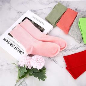 img 1 attached to 🧦 Kimteny Women's Socks, Pack of 20 Pairs: Solid Color Crew Socks, Colorful Lightweight Cotton Athletic Socks