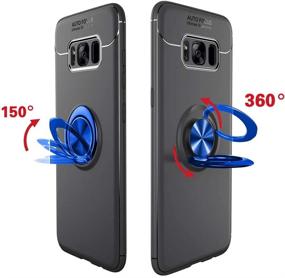 img 1 attached to Asuwish Samsung Galaxy S8 Plus Case with Tempered Glass Screen Protector, Cell Ring Holder Stand Kickstand Phone Cases for Galaxy S8 Plus, S8+, SM-G955U - Black