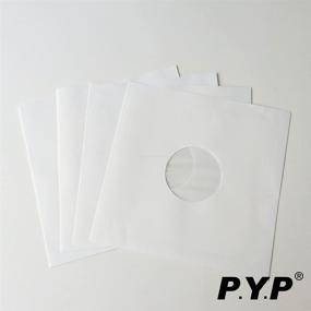img 3 attached to 📦 100-Pack of Premium 12" White Polylined Kraft Paper Inner Sleeves for 33RPM LP Vinyl Record Albums - P.Y.P Protect You Play