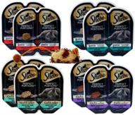 🐱 sheba perfect portions premium cat food 4 flavor variety bundle with toy sampler - 8 cans total, including beef pate, seafood pate, tuna gravy, mixed grill gravy - 2.6 ounces logo