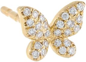 img 4 attached to Sterling Silver Initial Butterfly Stud Earrings - Sparkling S925 CZ Cute Earrings for Women & Girls, Hypoallergenic Gold Initial Studs!