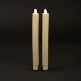 img 1 attached to 🕯️ Luminara Flameless Taper Candles: 2-Pack Ivory White LED Battery-Operated Wax Candles with Flickering Flame