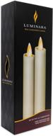 🕯️ luminara flameless taper candles: 2-pack ivory white led battery-operated wax candles with flickering flame логотип