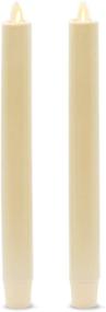 img 2 attached to 🕯️ Luminara Flameless Taper Candles: 2-Pack Ivory White LED Battery-Operated Wax Candles with Flickering Flame