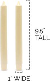 img 3 attached to 🕯️ Luminara Flameless Taper Candles: 2-Pack Ivory White LED Battery-Operated Wax Candles with Flickering Flame