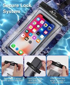 img 1 attached to MoKo Floating Waterproof Phone Pouch Holder [2 Pack], Floatable Phone Case Dry Bag with Lanyard for iPhone 13/13 Pro Max/12/12 Pro Max/11 Pro, X/Xr/Xs Max and Samsung S21/S20/S10/S9/S8