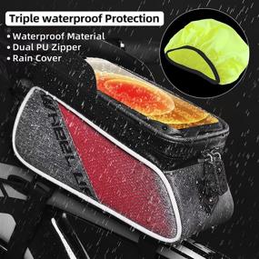 img 2 attached to 🚴 Waterproof Bike Phone Front Bag by WHEELUP - Top Tube Handlebar Holder | Fits 7" Touchscreen | Ideal Bike Accessories for Adult Bikes