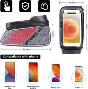 img 3 attached to 🚴 Waterproof Bike Phone Front Bag by WHEELUP - Top Tube Handlebar Holder | Fits 7" Touchscreen | Ideal Bike Accessories for Adult Bikes