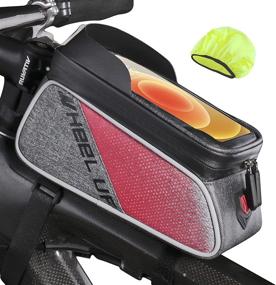 img 4 attached to 🚴 Waterproof Bike Phone Front Bag by WHEELUP - Top Tube Handlebar Holder | Fits 7" Touchscreen | Ideal Bike Accessories for Adult Bikes