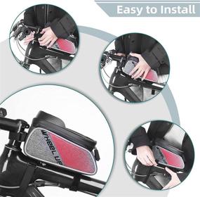 img 1 attached to 🚴 Waterproof Bike Phone Front Bag by WHEELUP - Top Tube Handlebar Holder | Fits 7" Touchscreen | Ideal Bike Accessories for Adult Bikes