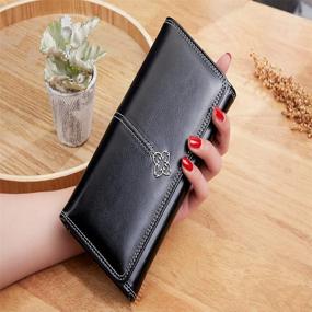 img 1 attached to Vintage Leather Wallet Handbag Black Red Women's Handbags & Wallets