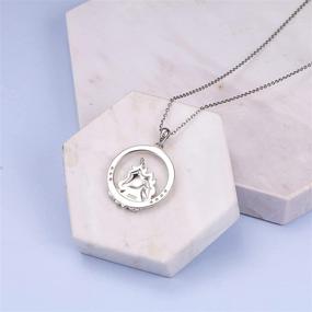 img 1 attached to 🦄 925 Sterling Silver Heart Pendant Necklace with Cute Magical Unicorn Charm - Perfect Gift for Women, Girls, and Daughters - 18 inch Length