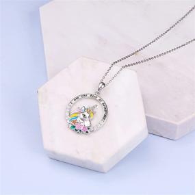 img 2 attached to 🦄 925 Sterling Silver Heart Pendant Necklace with Cute Magical Unicorn Charm - Perfect Gift for Women, Girls, and Daughters - 18 inch Length