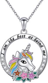 img 4 attached to 🦄 925 Sterling Silver Heart Pendant Necklace with Cute Magical Unicorn Charm - Perfect Gift for Women, Girls, and Daughters - 18 inch Length