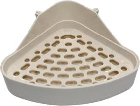 img 4 attached to 🐇 Md Trade Triangle Potty Trainer Corner Litter Bedding Box for Small Animals: Rabbit, Guinea Pig, Galesaur, Hamster, Ferret (White) - 9.64"x6.89"x4