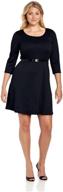 👗 stylish and flattering: star vixen women's plus-size long sleeve ponte skater dress with belt logo