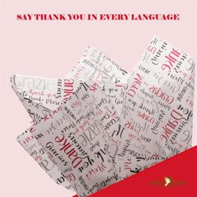 img 3 attached to 🎁 UNIQOOO 40 Sheets Metallic Silver Red Merci Thank You Gift Tissue Paper Bulk: Perfect for Gift Wrapping, Party Favors, and More!