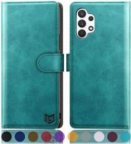 img 4 attached to 📱 RFID Blocking Leather Wallet Case for Samsung Galaxy A32 5G | SUANPOT Flip Folio Book Phone Case with Credit Card Holder | Shockproof Cover for Men and Women | Blue Green Samsung A32 5G Case Wallet