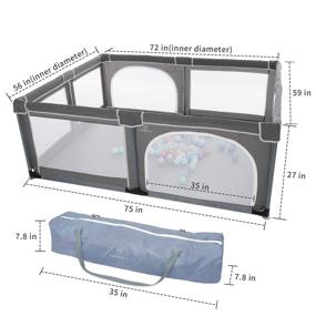 img 3 attached to 👶 ЙОБЕСТ Детский игровой дворик: Огромная площадка для младенцев и малышей - Прочный безопасный забор со входной дверцей - Гигантский игровой центр для детей, близнецов и младенцев.