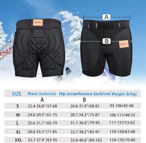 img 3 attached to 🏂 BenKen Snowboarding Impact Shorts with Butt Pads for Men and Women - Protective Tailbone Padded Short Pants for Skating and Skiing