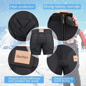 img 1 attached to 🏂 BenKen Snowboarding Impact Shorts with Butt Pads for Men and Women - Protective Tailbone Padded Short Pants for Skating and Skiing