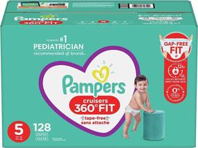 img 4 attached to 👶 Pampers Pull On Cruisers 360° Fit Diapers Size 5, 128 Count - Stretchy Waistband, ONE Month Supply