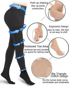 img 1 attached to 🩺 DCCDU Medical Compression Pantyhose, Women & Men, 20-30 mmHg Support for Treating Swelling, Edema, and Varicose Veins