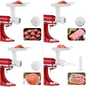 img 2 attached to Enhance Your Kitchenaid Stand Mixer with Electric Meat Grinder Attachments, Including 3 Grinding Plates, Meat Roller, Sausage Stuffer, and Cleaning Brush - Dishwasher Safe Kitchen Aid Accessories