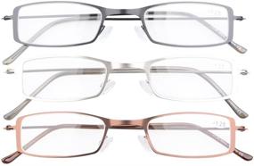 img 3 attached to 👓 Eyekepper Stainless Steel Half-Eye Style Reading Glasses - 3-Pack, +2.0 Readers