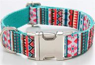 🐶 ulrico1 elegant personalized printing dog collar: stylish adjustable metal buckle collar for dogs with soft comfort and national style (m: 16.14-18.89'') logo