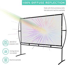 img 1 attached to 🎥 Ultimate 150 Inch Outdoor Projector Screen: 4K HD, Foldable, with Stand - Perfect for Home Theater and Movies, Great Gift Idea!