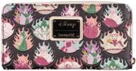 loungefly disney villains pastel flames: stylish zip around wallet logo