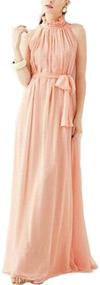 img 2 attached to VSVO Women's Elegant 👗 Halter Neck Sleeveless Chiffon Maxi Dresses