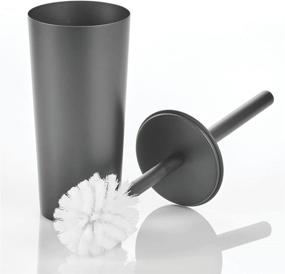 img 2 attached to mDesign Steel Toilet Bowl Brush and Holder Combo - Versatile Bathroom Organizer and Heavy-Duty Cleaning Equipment - Mirri Collection in Graphite Gray